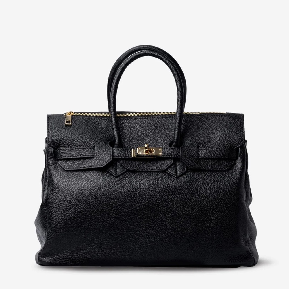 Elegant Black AUTHENTIC Leather Handbag